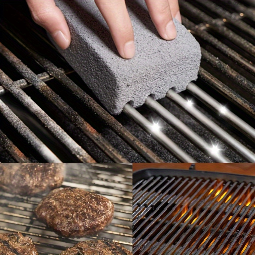 

Bbq Grill Cleaning Brick - Natural Pumice Stone For Effortless Grease & Grime Removal, Safe & Durable, Versatile Use On Ovens, Flat-top Griddles & Kitchen Appliances, Easy To Use - 1pc