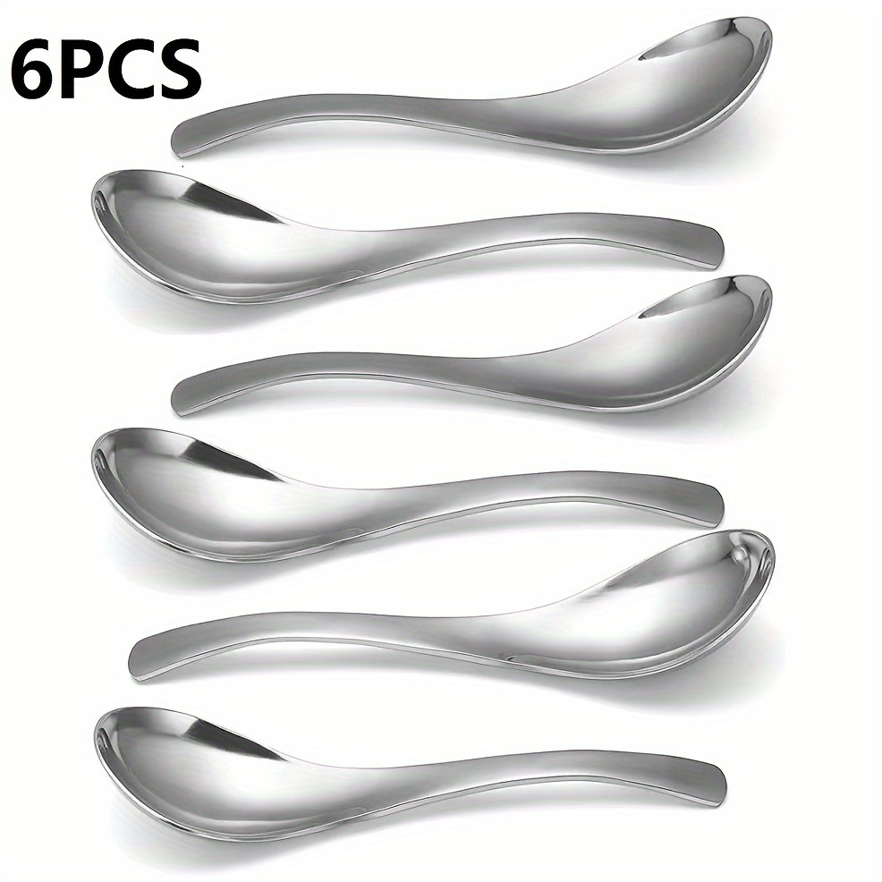 

Set Of 6 Heavy Weight Soup Spoons, High Grade Stainless Steel Table Spoons, Classic And Concise Design, Dishwasher Safe, For Teacher, Christmas, , Autumn Harvest, Thanksgiving, Wedding