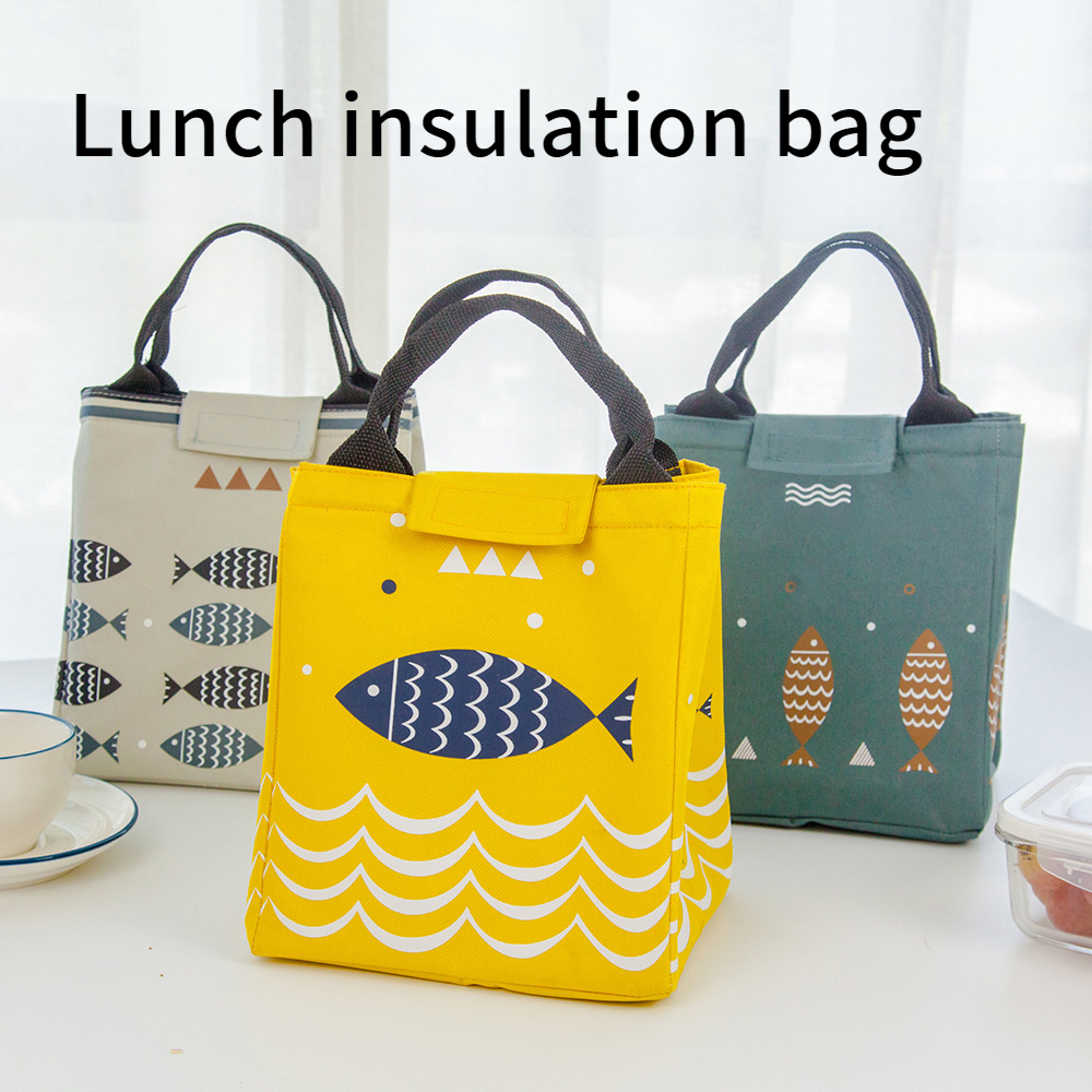 

1pc Insulated Lunch Bag With Animal Jacquard Design - Durable Oxford Fabric, Perfect For Work & School Meals