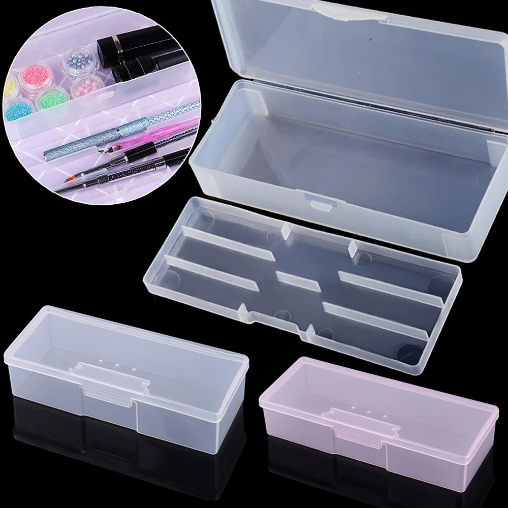 

Double-layer Nail Art Organizer - Detachable Storage Box For Brushes, Buffers & Accessories | Manicure Tool Holder Case