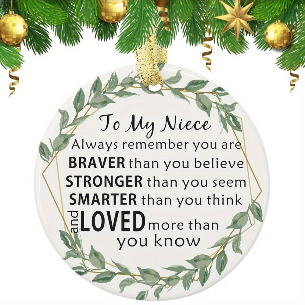 

1pc "to My Niece" Inspirational Christmas Ornament - Aunt And , , Uncharged Decorative Hanging Decoration