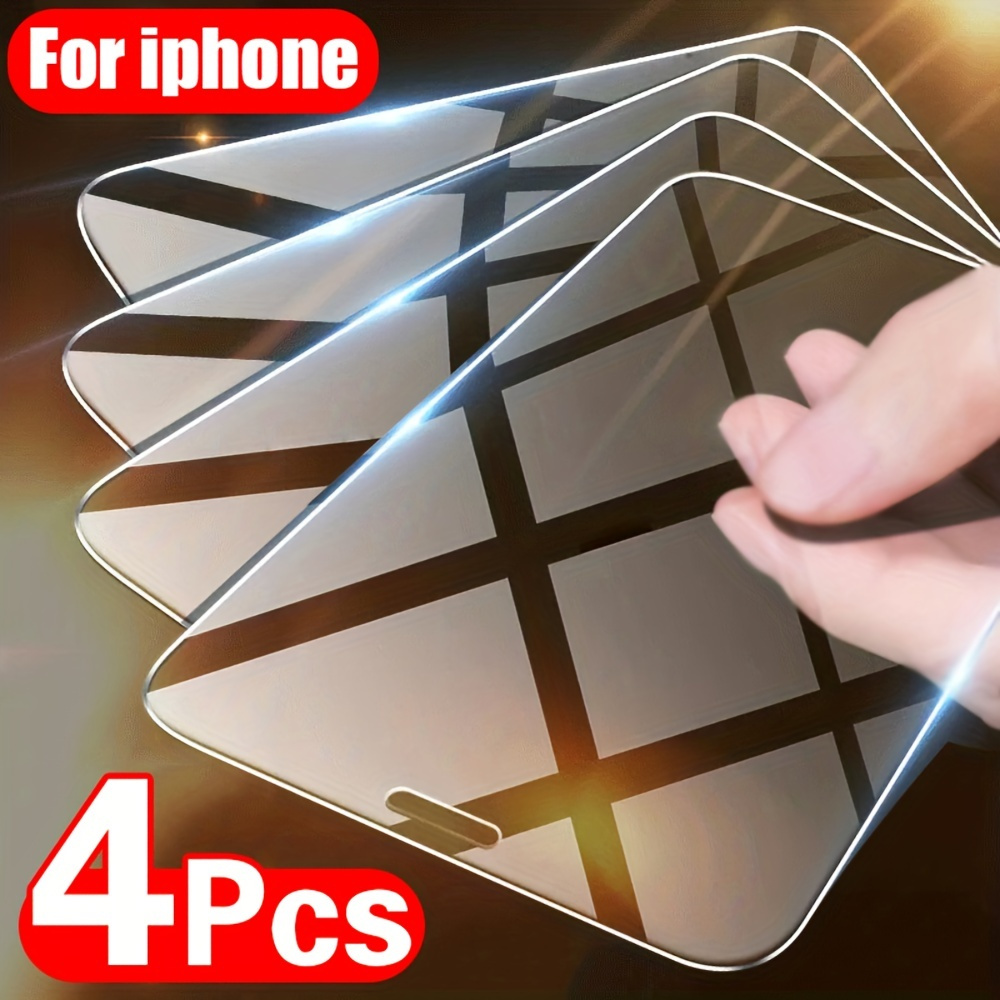 

4pcs Tempered Glass For Iphone 11 12 13 14 Pro Max Glass Screen Protector Full Cover 9h Hd Film Glass For Iphone X Xr Xs Max 12 13 Mini