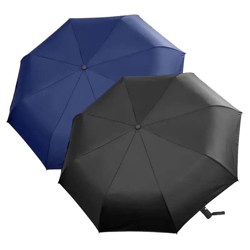 

8 Ribs Solid Color Automatic Folding Umbrella, Uv Protective Casual Lightweight Portable Minimalist Style Umbrella For Men & Women