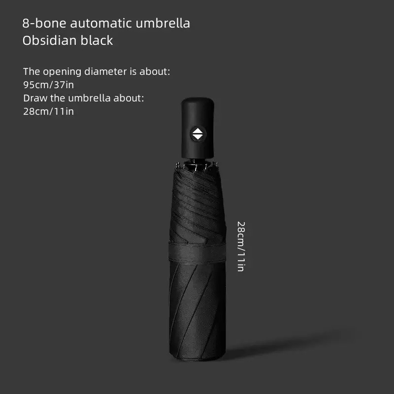 TEMU Stylish Automatic Folding Umbrella - Windproof, Waterproof, 8-rib Durability For - Business Or Casual Use