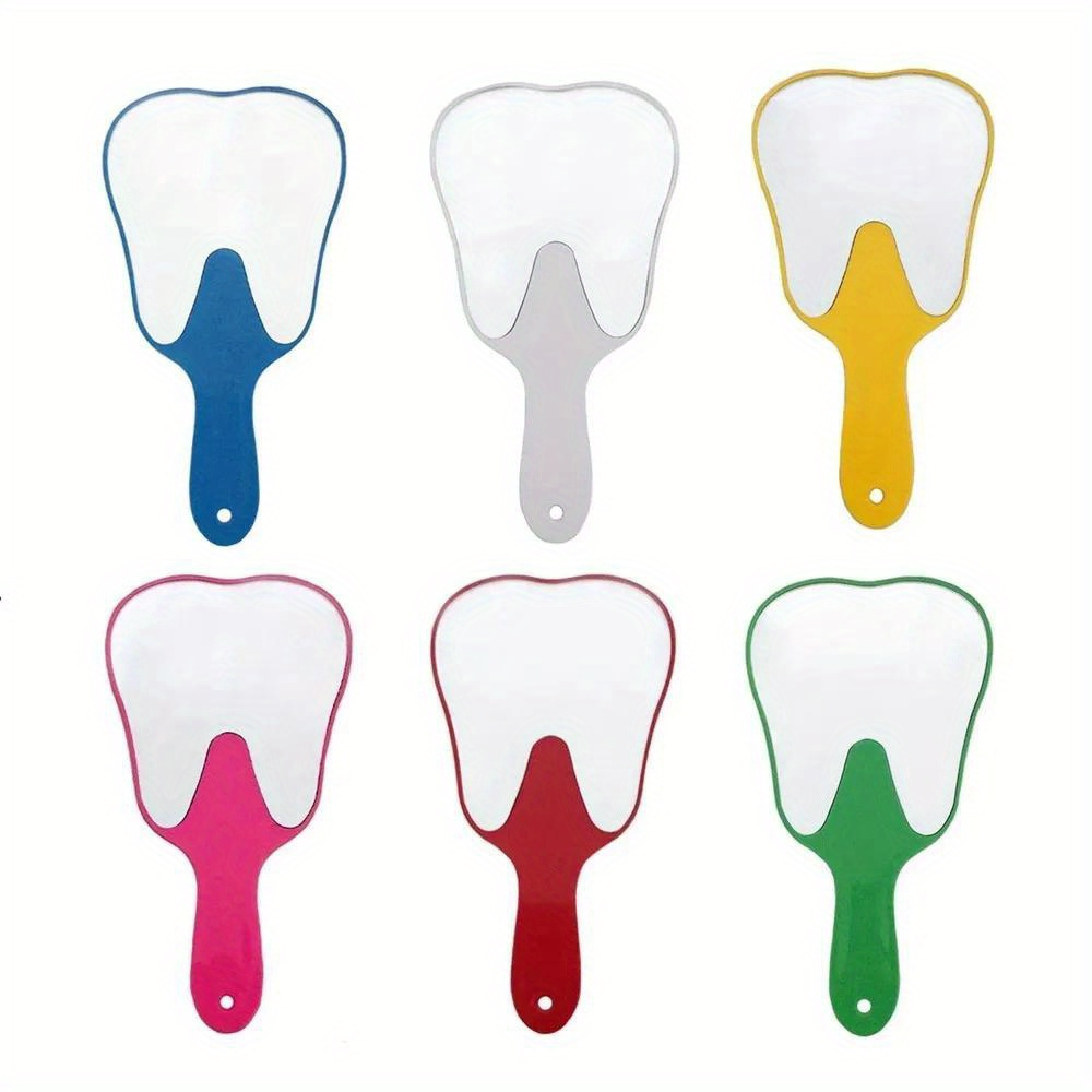 

Tooth-shaped Pvc Handheld Mirror, Unbreakable Cute Personal Makeup Mirror, Portable Travel Cosmetic Mirror For Purse And Bag