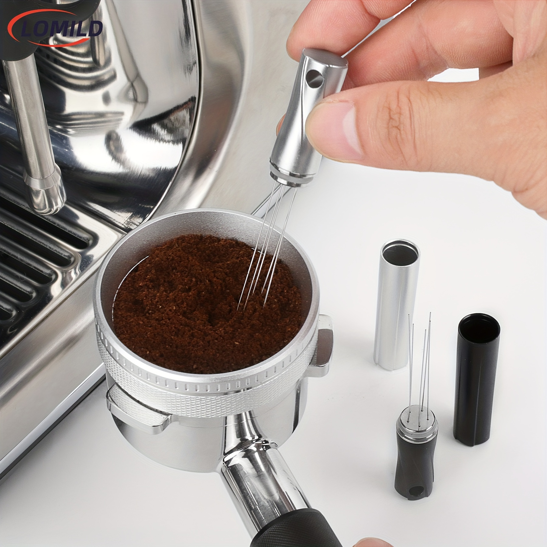   hexagon espresso stirrer 5 needle 0 4mm aluminum stainless steel coffee powder blender for baristas details 3