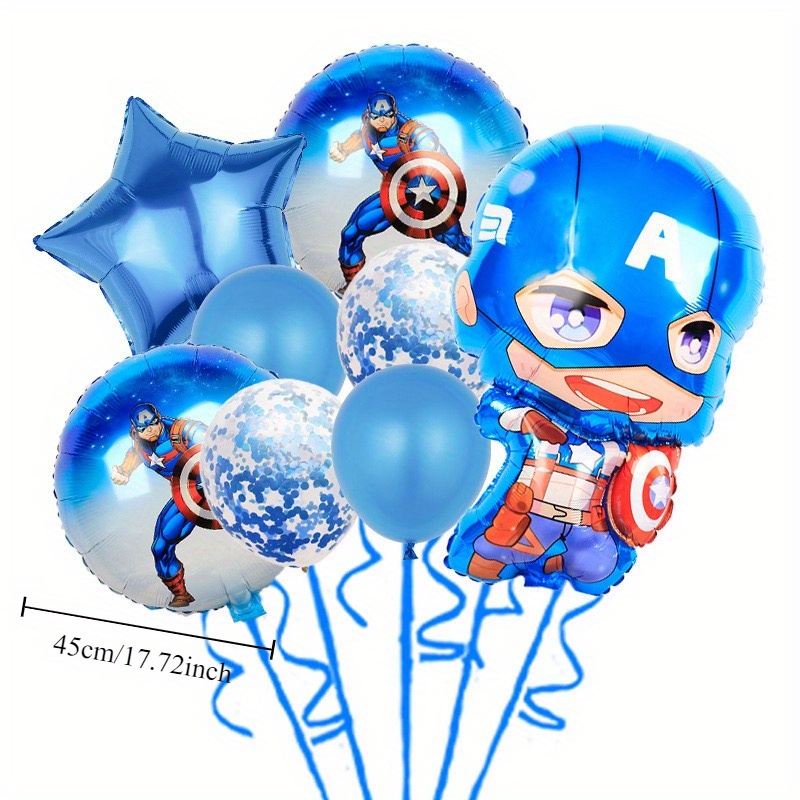

Ume 8pcs Disney Superhero Balloons Set - Spiderman, , Captain America Birthday Party Decorations - Durable Plastic Cartoon Character Balloons For Kids