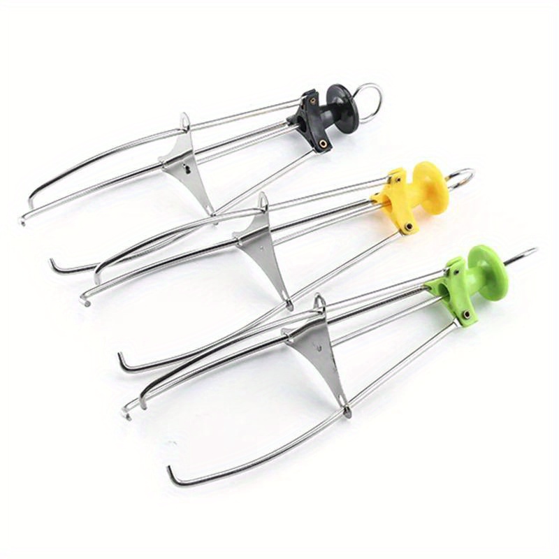 1pc stainless steel heat resistant hot plate clip non slip     dish gripper with colorful handles for kitchen use clamp cooking tools bowl details 0