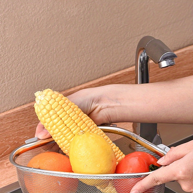 popular   1pc stainless steel sink basket sink strainers basket kitchen drain shelf sink storage holder details 6