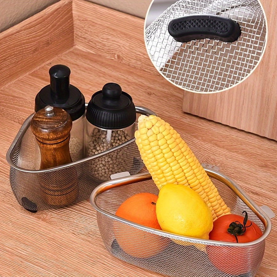 popular   1pc stainless steel sink basket sink strainers basket kitchen drain shelf sink storage holder details 5