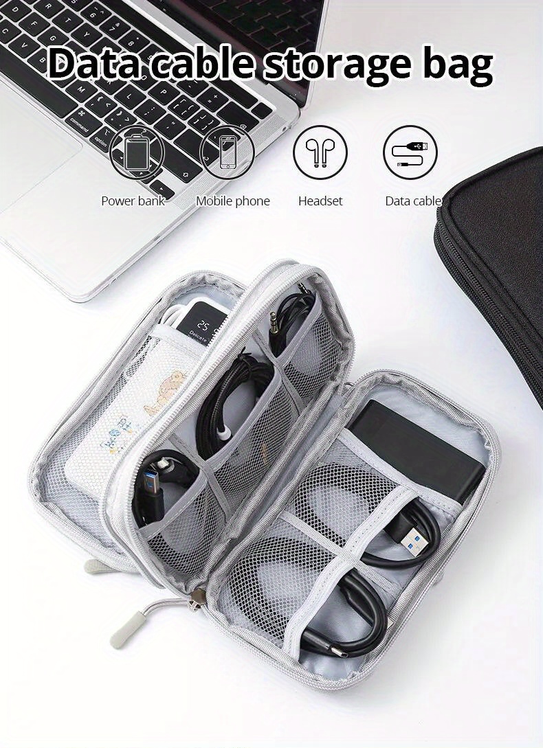 Organizer Per Elettronica, Borsa Organizer Per Cavi Universale Da Viaggio Custodie Impermeabili Per Accessori Elettronici Organizer Per Cavi P9447611 - Foto 9