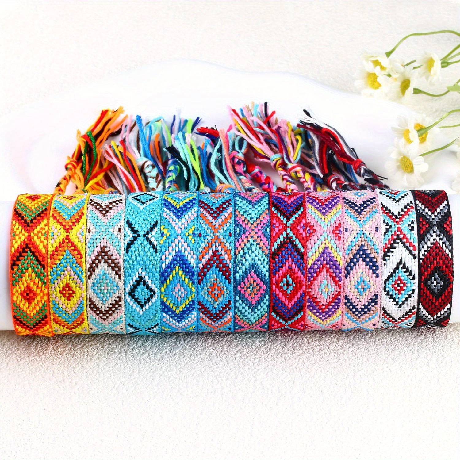 pack 12 pcs colorful braided ankle bracelet best friend Temu