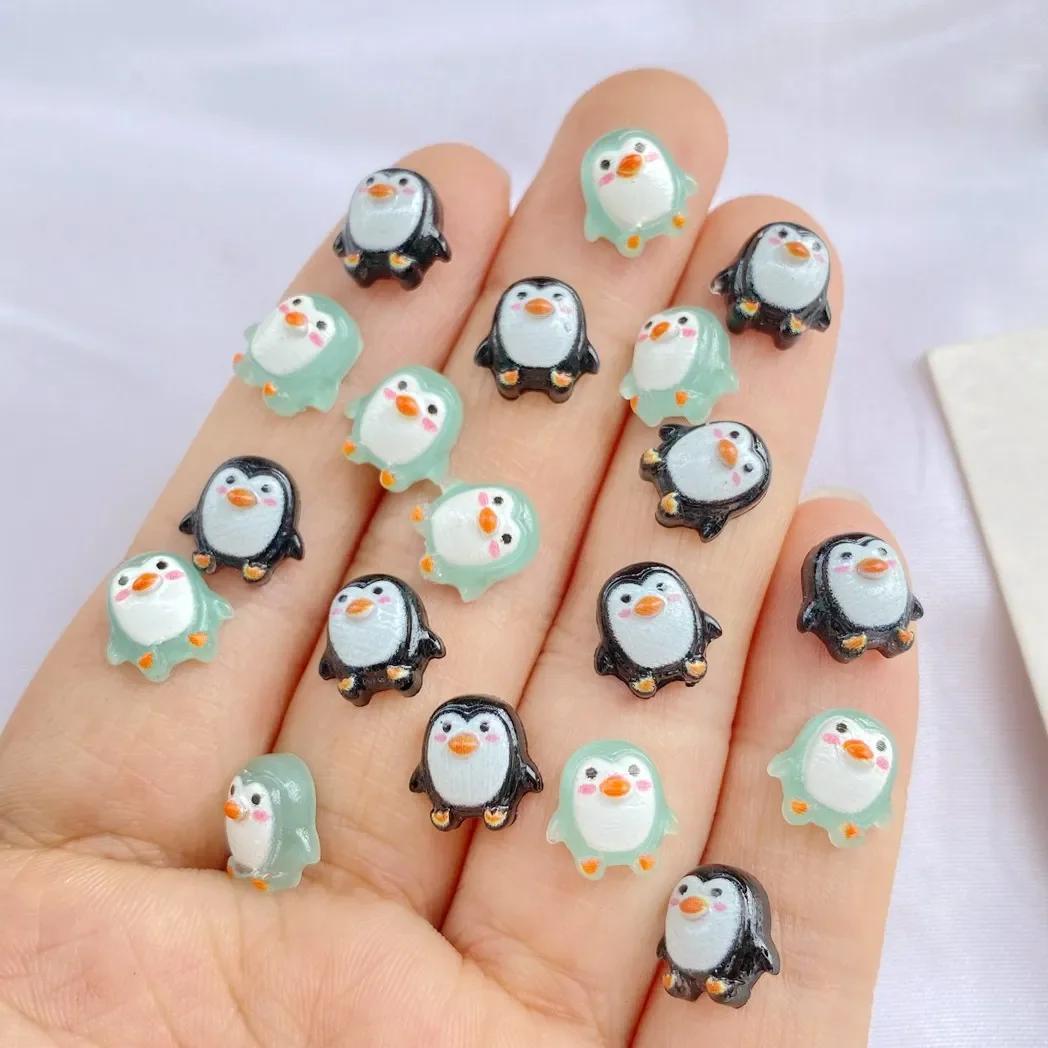 

10/50pcs Mini Cute Cartoon Penguin Series Kawaii Girl Heart Decorative Accessories Super High Nail Decoration