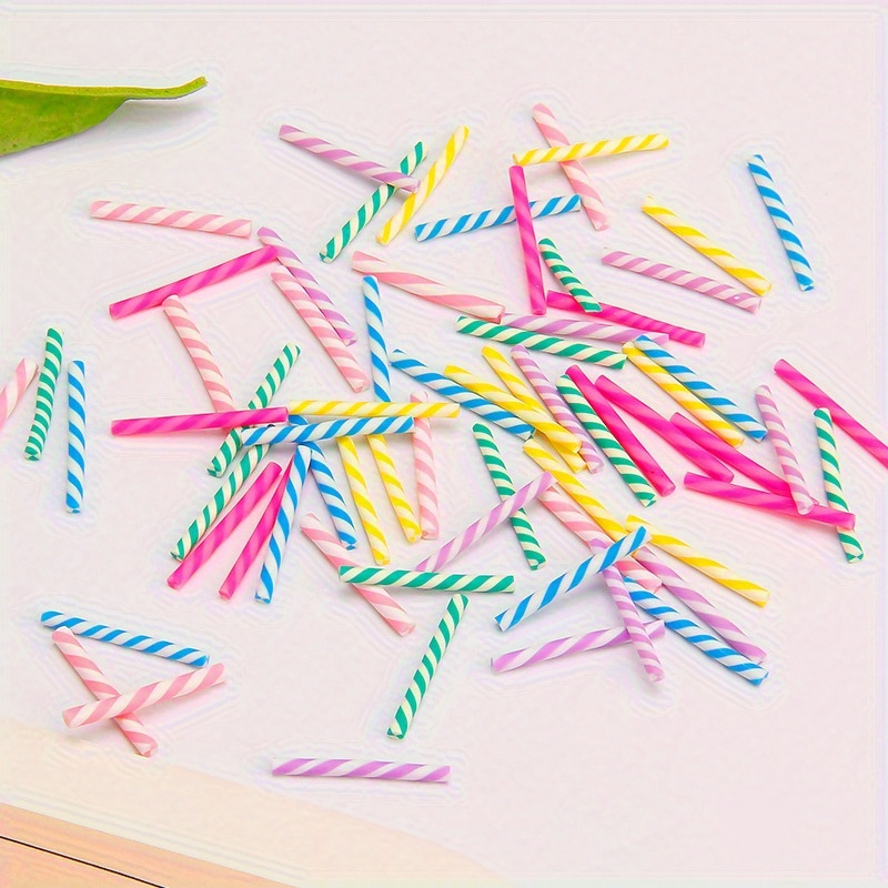 

100pcs Colored Spiral Pattern Sticks, Keychain Jewelry Making