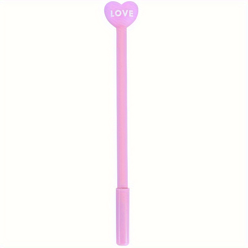 Love Heart Gel Pens Fine Point Black Ink Pvc Soft Plastic - Temu