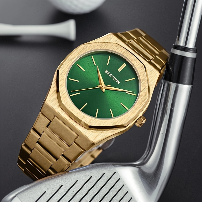 TEMU Elegant Men's Quartz Watch With Sleek Alloy - Easy Yet Sophisticated Dial For Business & Social Events, Perfect Gift