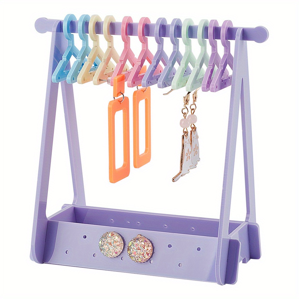

1box 17pcs 68 Holes Earring Holder Stand Unique Earring Closet Acrylic Jewelry Earring Ear Studs Ring Necklace Mini Hanger Rack Organizer For Retail Show Personal Exhibition 13.5x8.2x15.5cm