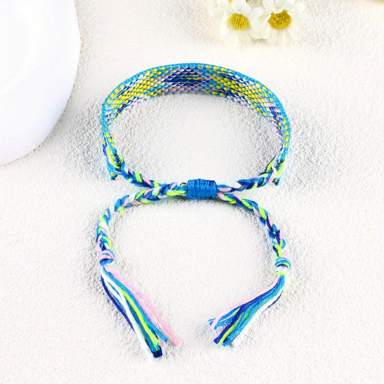 Pack Of 12 Pcs Colorful Braided Ankle Bracelet For Best Friend, Women, Boho  Surfer Beach Party Woven Friendship Bracelet Kit String Adjustable Stret