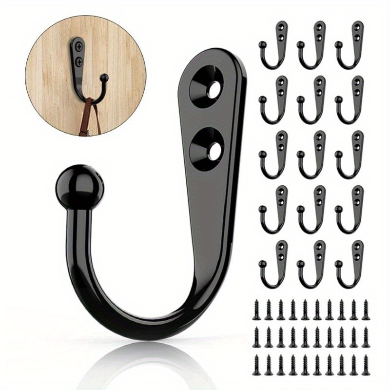 

10pcs Heavy Duty Alloy Wall Hooks With Unfinished Finish - Retro Style Coat And Bathroom Hangers, Easy Installation With Screws Included, Aesthetic Room Decor