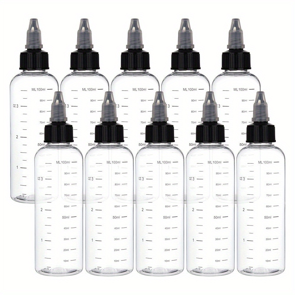 

10sets Plastic Twist Cap And Graduated Measurement For Liquids Inks And Crafts Clear 146.5mm : 100ml