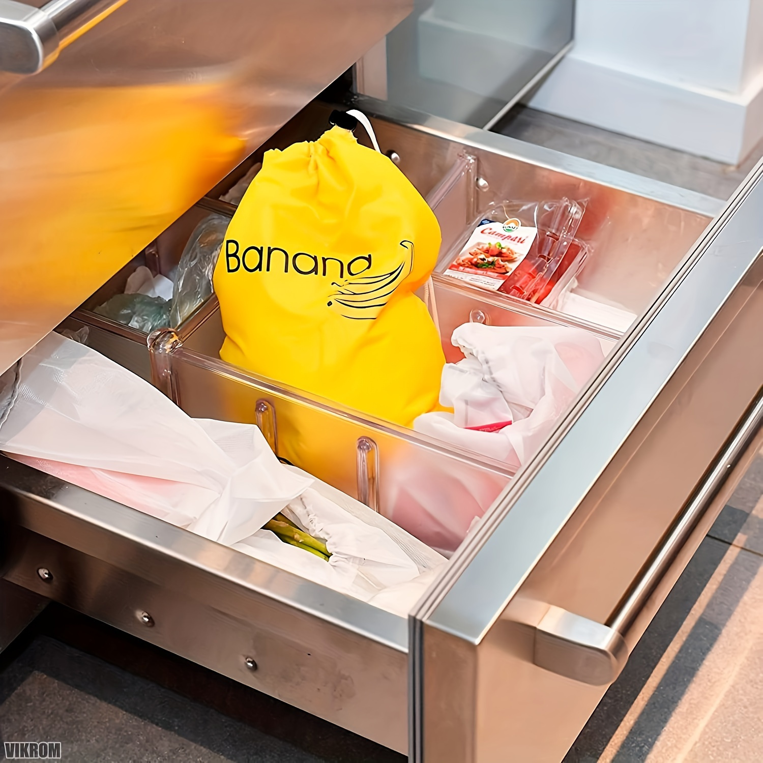 Large Capacity Food-Grade Nylon Banana Storage Bag with Aluminum Bead Closure And Double Stitching - Keeps Bananas Fresh for Up to 7 Days,Reusable Produce Bags,Reusable Produce Bag