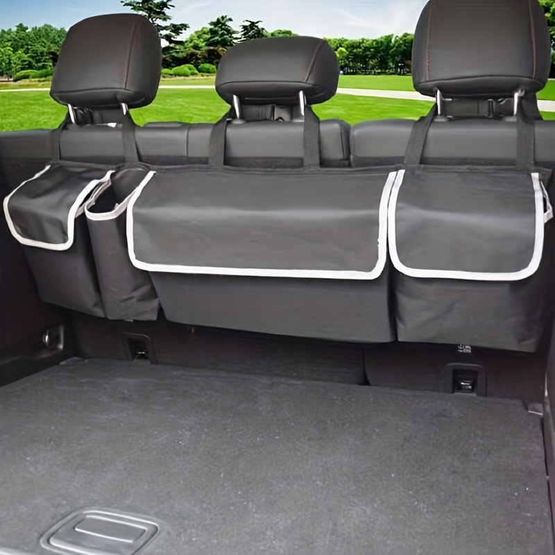 

High Capacity Waterproof Oxford Car Trunk Organizer With Back Seat Storage Pockets - Durable Vehicle Interior Accessory With Adjustable Straps