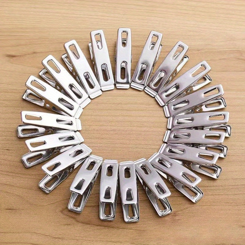   40pcs heavy duty stainless steel clothespins and binder clips set ideal for clothes socks food sealing and photos   metal clips for everyday use details 1