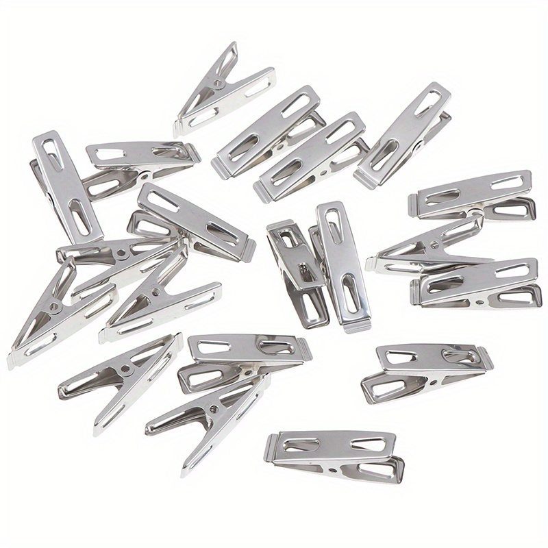   40pcs heavy duty stainless steel clothespins and binder clips set ideal for clothes socks food sealing and photos   metal clips for everyday use details 7