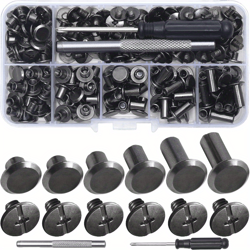 

110pcs Iron Leathercraft Rivet Set - M5 Durable Leather Repair Rivets With Installation Tools For Crafting And Trimming