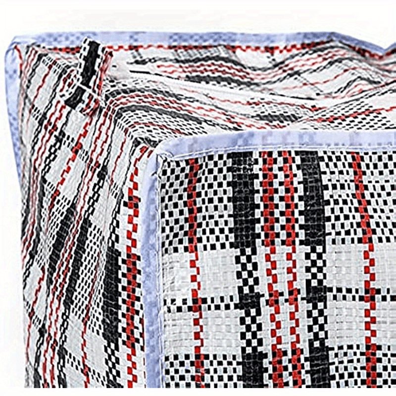 3pcs extra large   moving storage bags reusable high capacity clothes organizer with strong zipper handles blue and white checkered pattern for   packing clothes organizer storage laundry hampers details 3