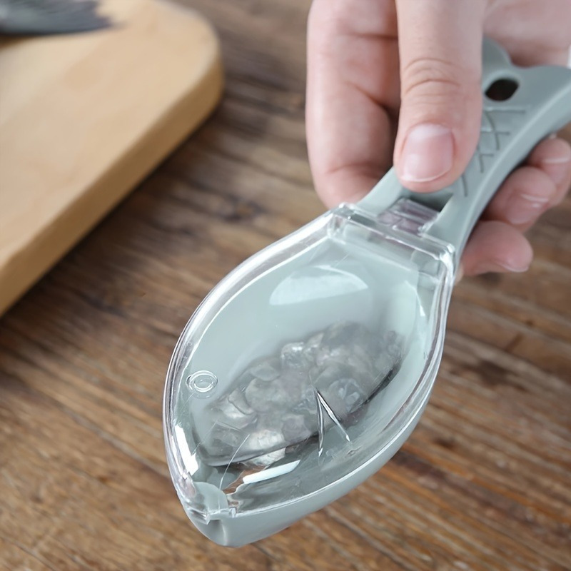  shape scraping fish scale planer with cover 1pc kitchen tool for seafood preparation durable plastic material no mess fish cleaning accessory details 0