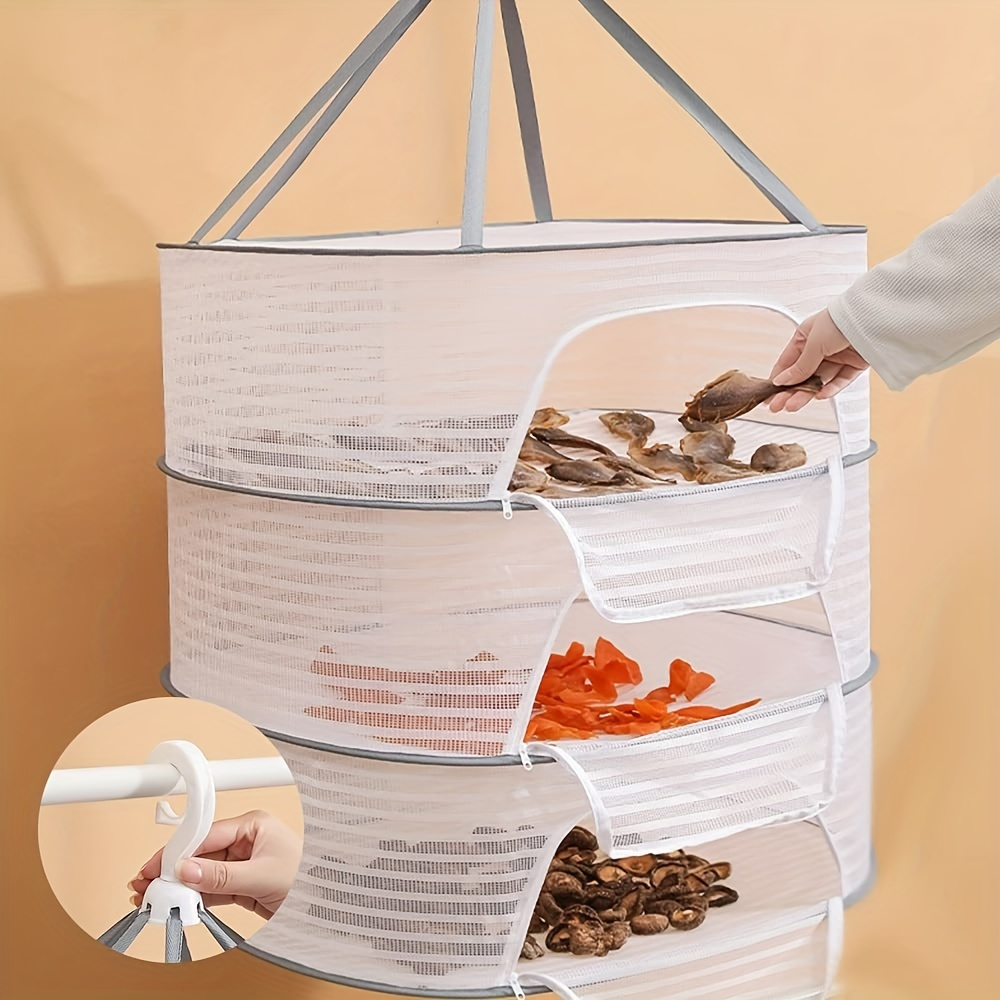 1pc 3 layer herb drying rack with hanging mesh net ideal for fruits vegetables flowers and fish drying foldable dryer bag for   details 3