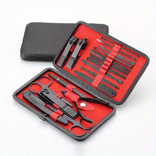 18 Pcs Nail Clippers Set, Professional Nail Cutters For Thick Nails, Sharp Sturdy Nail Clippers Set For Men & Women, With Portable Travel Case