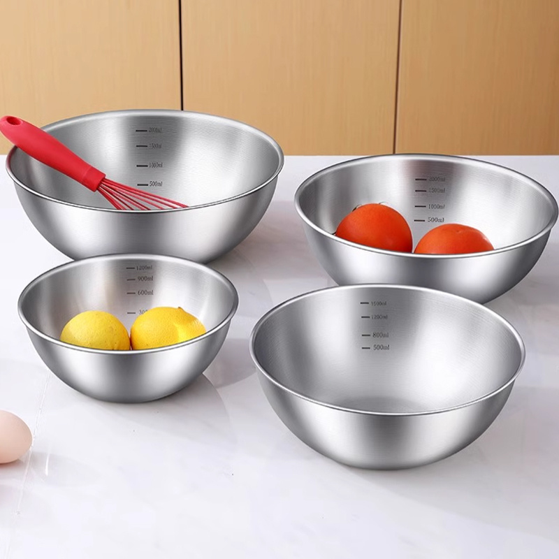 

3-piece Stainless Steel Mixing Bowl Set - Large, Deep Bowls For Baking, Salads & Prep Work