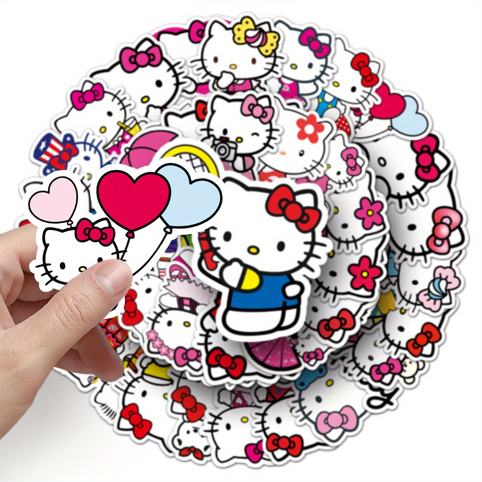 Hello Kitty Stickers Pack of 50, Authentic Licensed PVC Waterproof Decals for Laptops, Phones, Water Bottles, Luggage Decoration