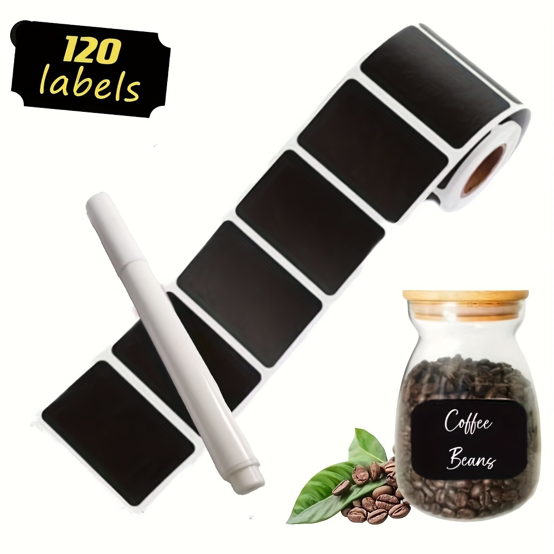 

120pcs Reusable Labels Pen, Pvc , Removable And Wipeable, For , Decor, , , Art Supplies - 2.1" X 1.37" Labels