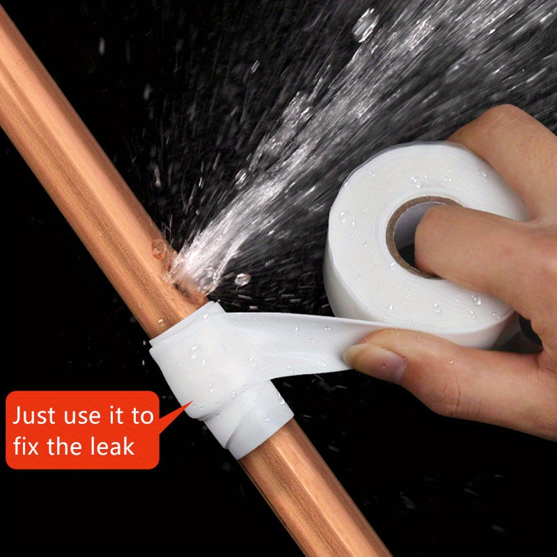 

Instant Water Leak Sealing Tape-waterproof, Heat-resistant, Self-adhesive, Flexible White Repair Sticker For Pipes