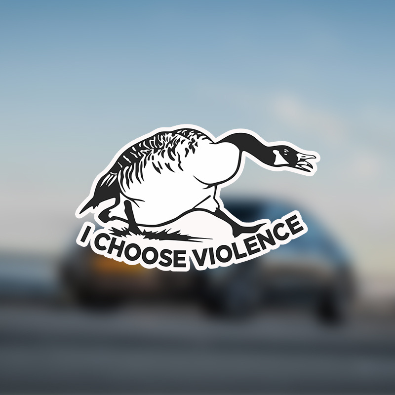 

Goose Vinyl Decal "i Choose Violence" - Funny Animal Car, Truck, Bumper, Laptop, Window, Water Bottle Sticker