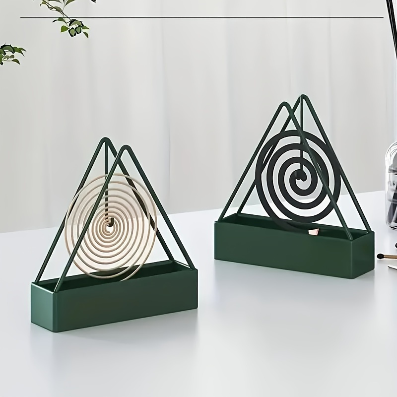 

1pc Triangular Iron Mosquito Coil Holder - Nordic Style Minimalist Creative Incense Stand, Ash-proof & Stable, Fire-resistant With Dust-prevention, Modern Home Decor - No Electricity Needed