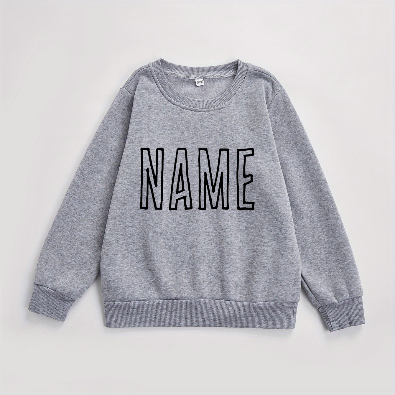 

Name Customized Print Girl's Personalized And Cozy Sweatshirt, Casual Long Sleeve Pullover Sweatshirt Tops