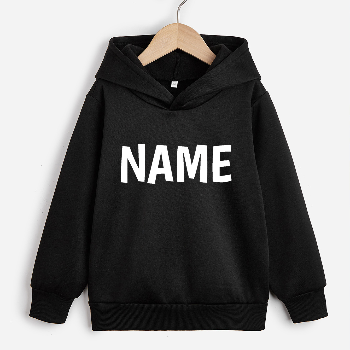 

Name Customized Print Girl's Personalized And Cozy Hooded Sweatshirt, Casual Long Sleeve Pullover Sweatshirt Tops