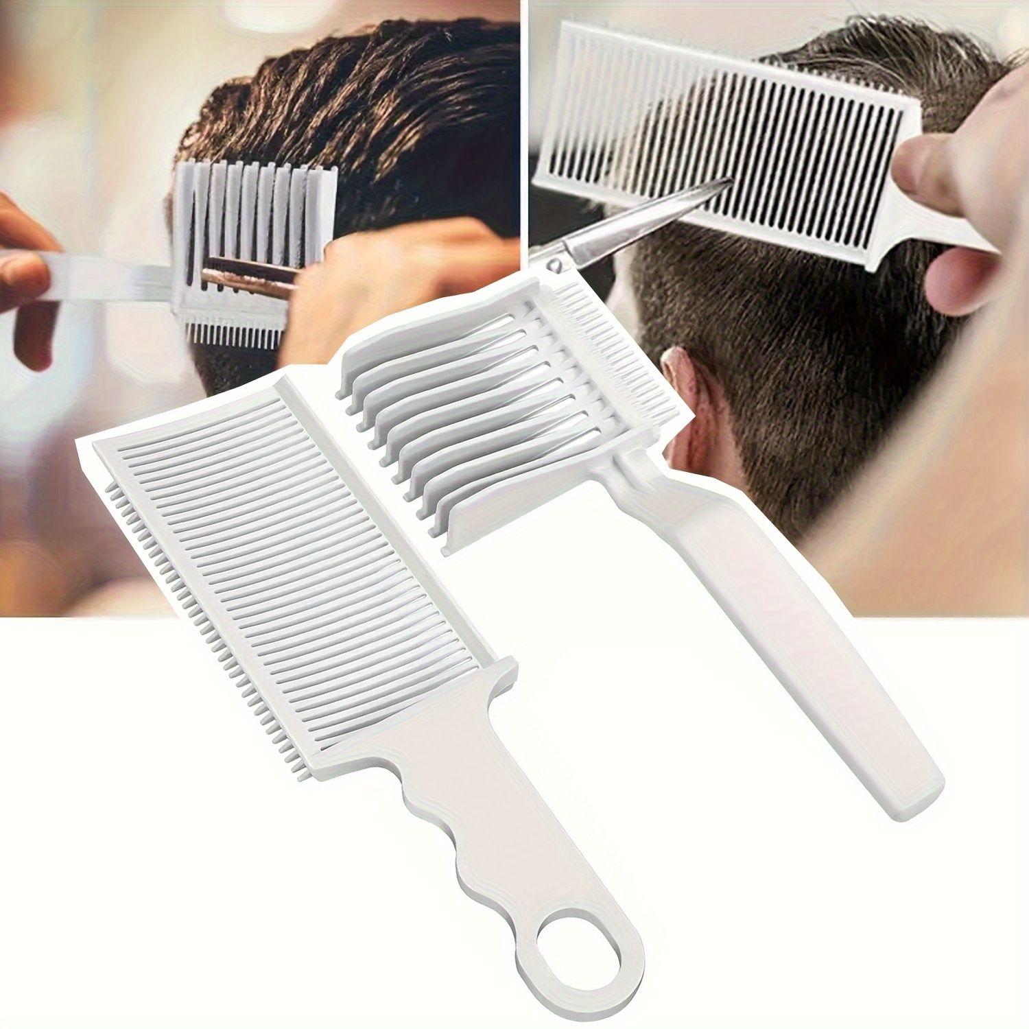 

2-piece Professional Barber Fade Combs - Heat Resistant, Flat Top Hair Cutting & Styling Tools For Men