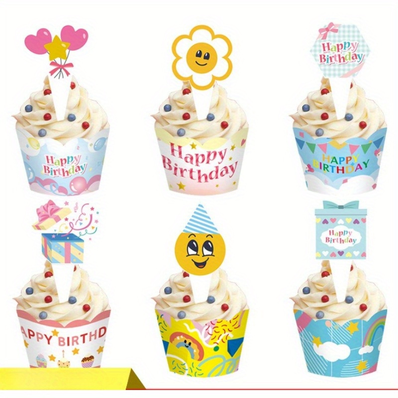 12 pack cartoon party decorations paper cups with happy birthday props for holidays christmas thanksgiving and birthday parties no electricity needed made of manufactured wood
