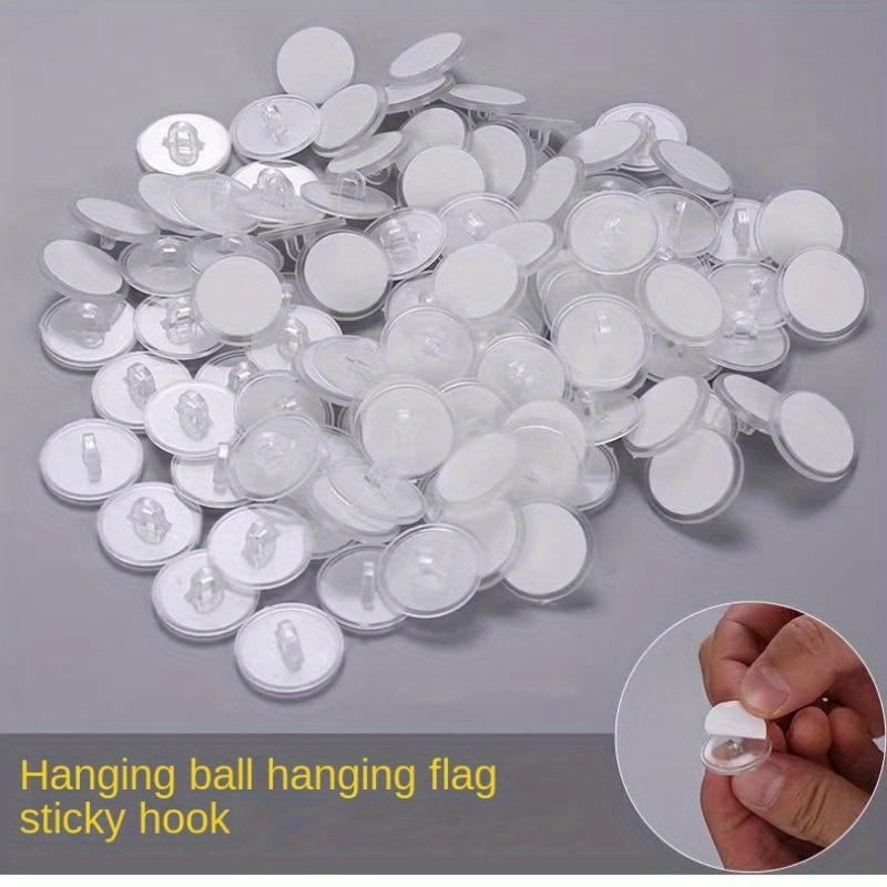 

20pcs/30pcs Mini Transparent Ceiling Hook, Self-adhesive Strong Hook, Seamless Christmas Party Flag Hanging Hook, Holiday Party Decoration Hook, Wall Storage Hook, Diy Home Decoration Hook