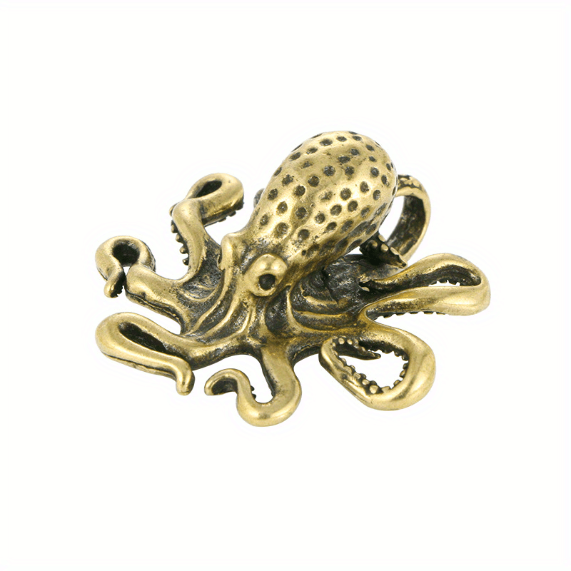 

Antique Copper Octopus Home Decor - Vintage Brass Animal Figurine Miniature, Creative Table Ornament Accessory For Desk, Craft Tea Pet