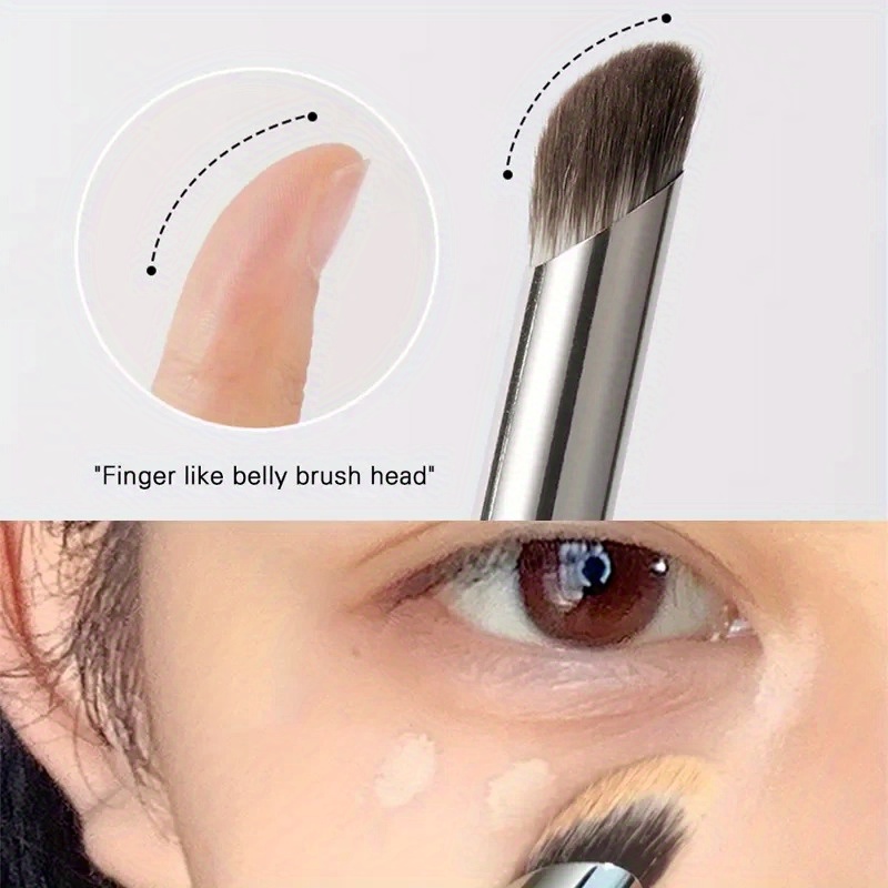 

1pc Finger-like Belly Makeup Brush, Soft Fluffy Precision Concealer Brush, And Dark Circle Coverage, Multi-function Detail Cosmetics