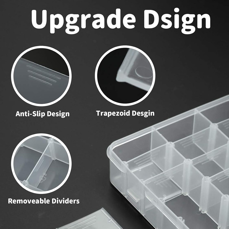 Scatole Organizer Per Perline E Gioielli - 2 Pezzi Con 28 Griglie Removibili - Foto 5