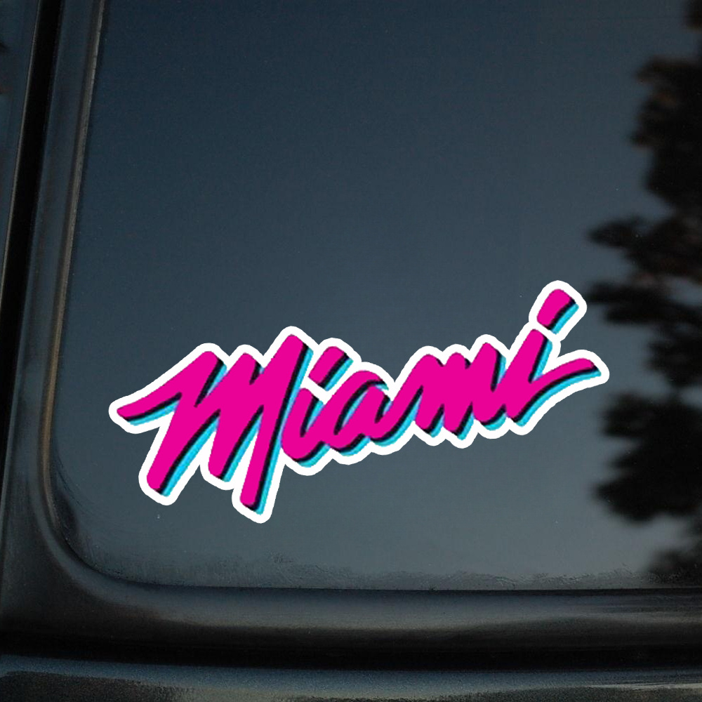 

Miami-inspired Vinyl Decal Sticker - Cars, Motorcycles, Laptops & More, Car Accessories Stickers