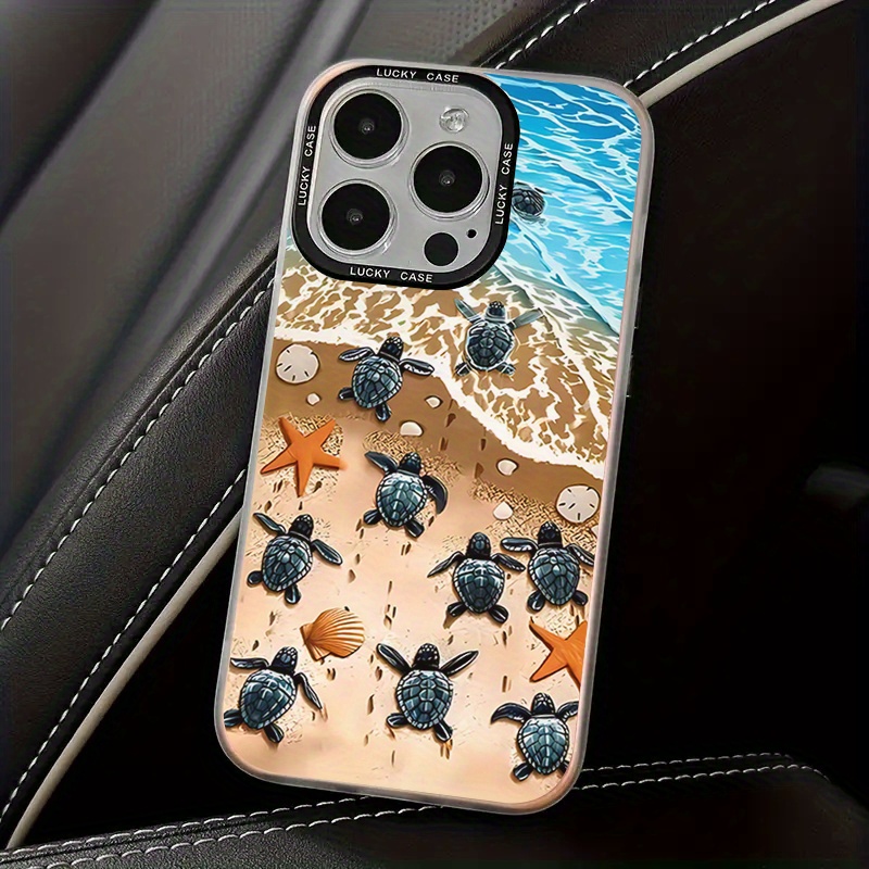 

Acrylic Beach Theme Phone Case For 12, Starfish & Turtle Pattern, Shock-resistant Protective Cover - As0107 Series