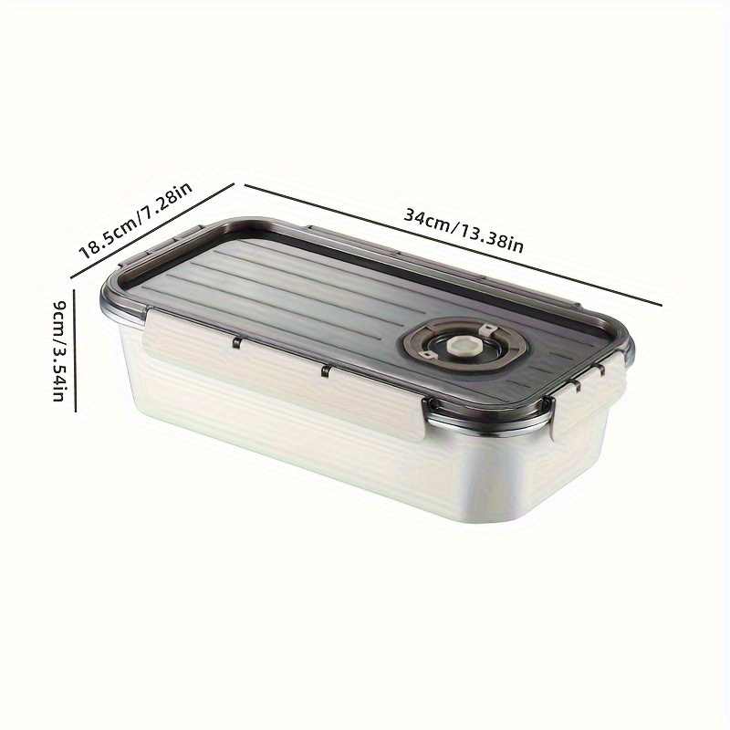 1pc Storage Container, Leak Proof Food Grade Food Storage Sealed Box, Stainless Steel 304 Refrigerator Special Food Crisper, For Meal, Meat, Fruit And Vegetable, Kitchen Organizers And Storage, Restaurant Kitchen Accessories